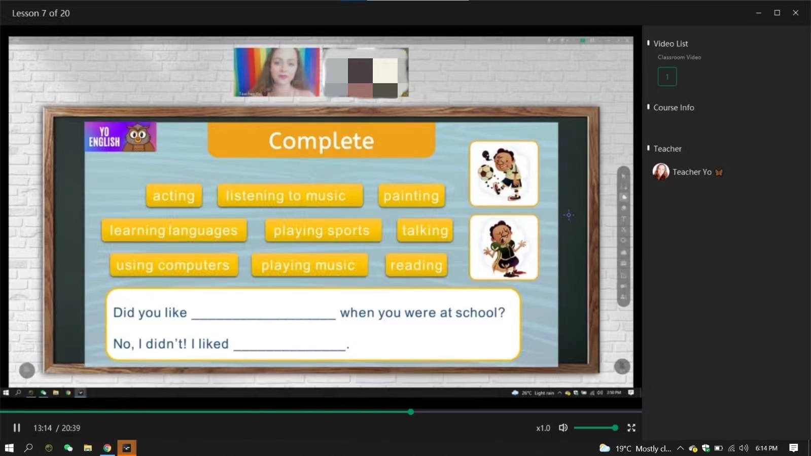 Yolande conducting learning activities with her students