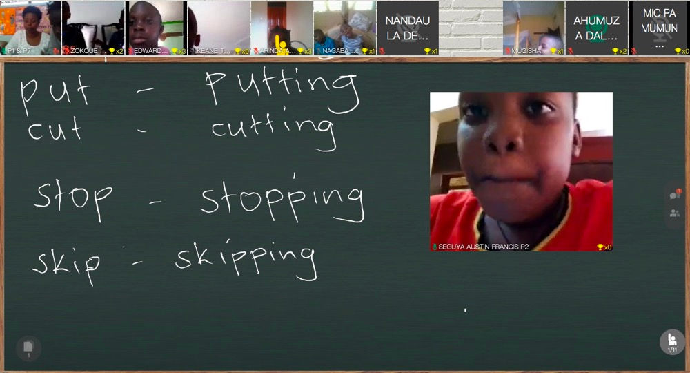 Students of Trinity Schools attending an English lesson