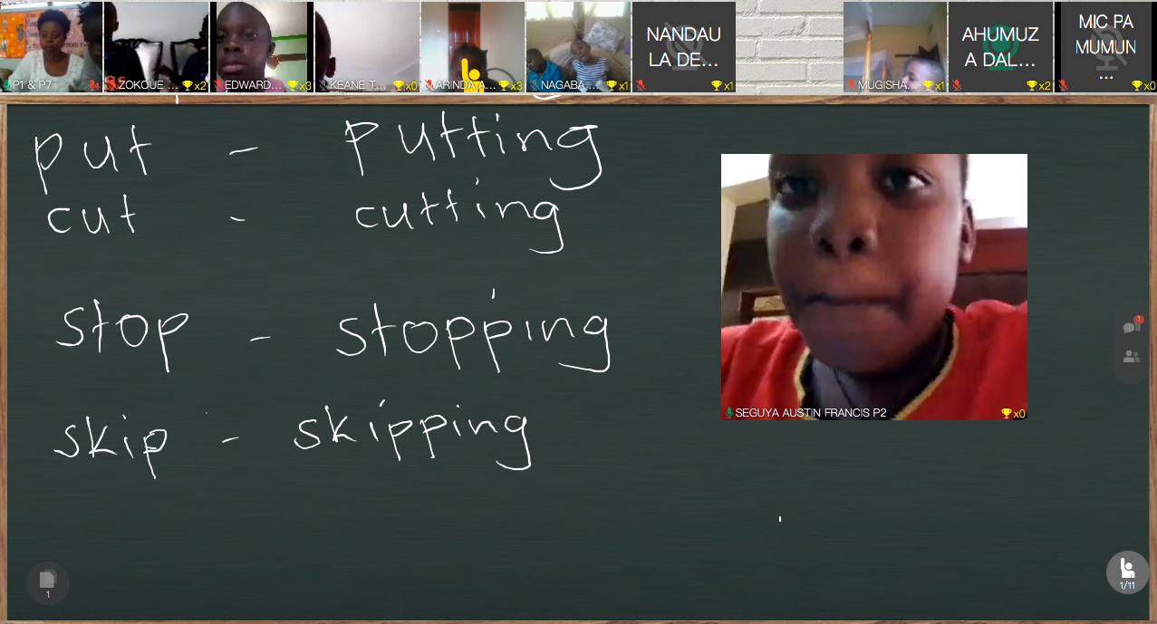 Students of Trinity Schools attending an English lesson