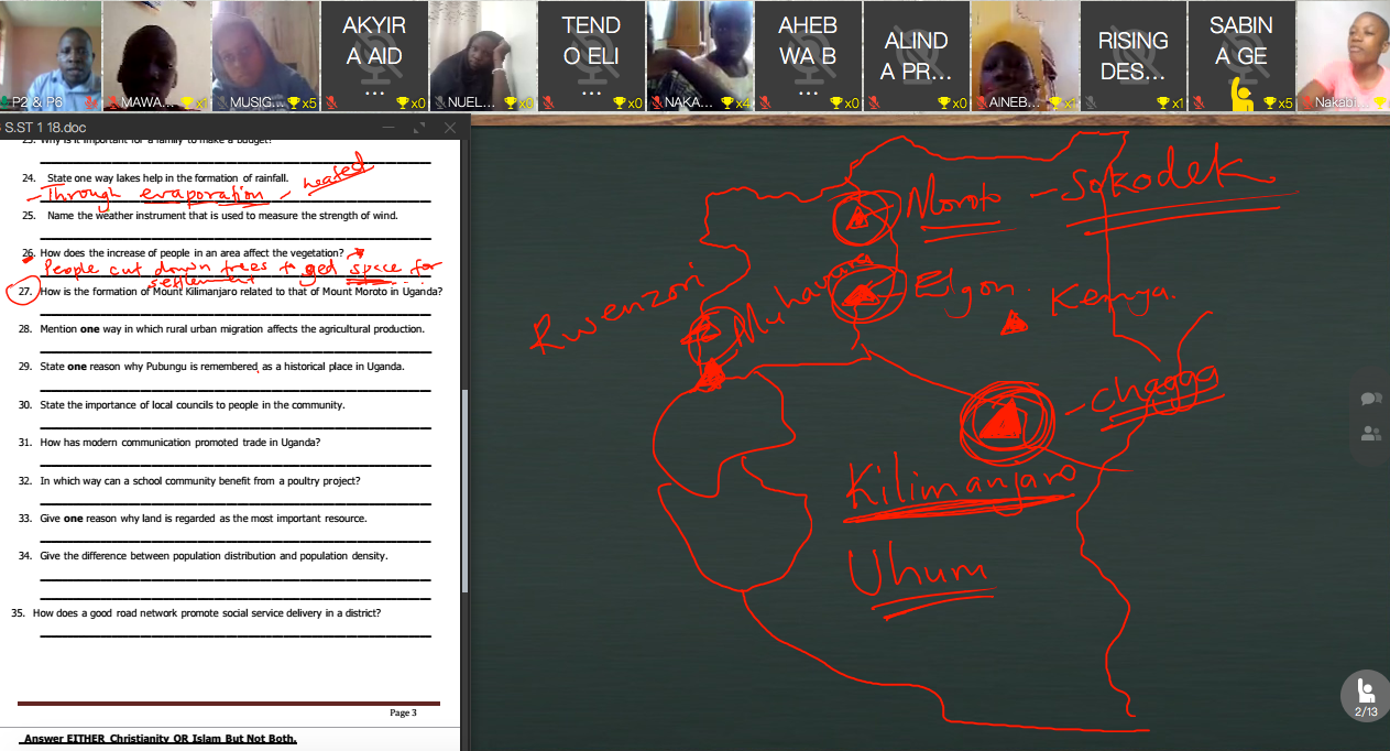 Students of Trinity Schools attending a geography class